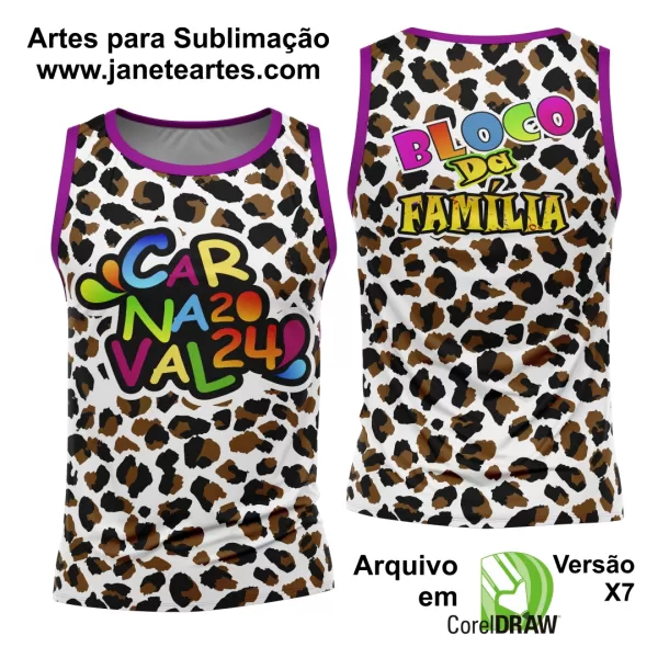 Arte Camisa Bloco Abadá Sublimação Carnaval 2024 - Modelo 64