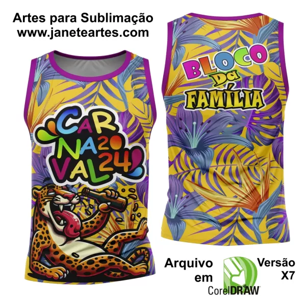 Arte Camisa Bloco Abadá Sublimação Carnaval 2024 - Modelo 68