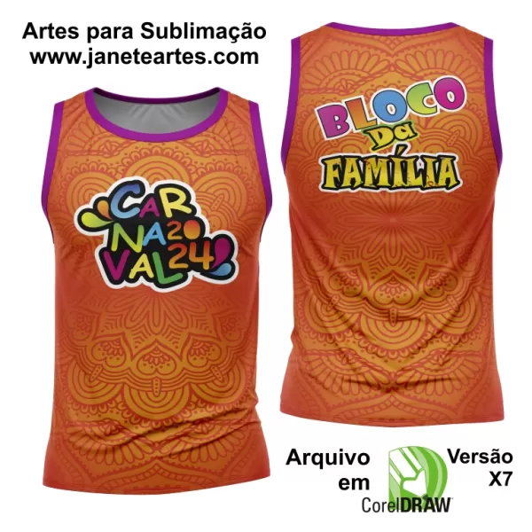 Arte Camisa Bloco Abadá Sublimação Carnaval 2024 - Modelo 78