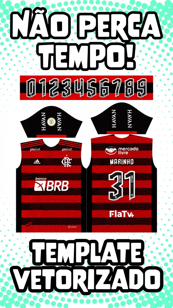 Arte Camisa Flamengo Titular 2023 Template