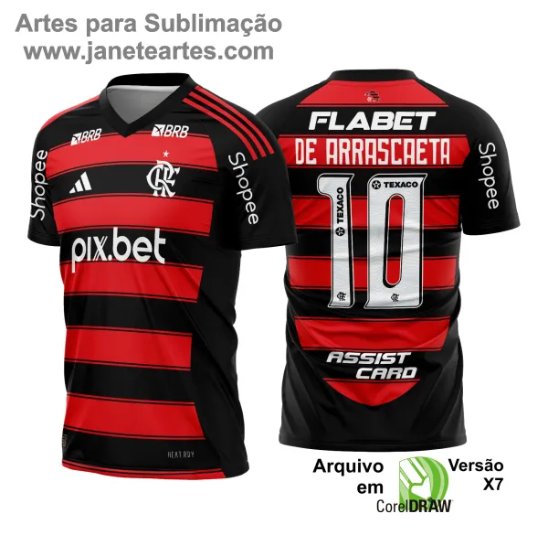 Arte Vetor Camisa Flamengo Titular 2025 - 2026 02