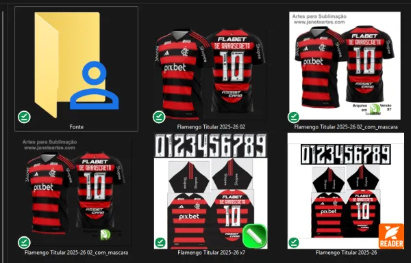 Arte Camisa Flamengo Titular 2025 - 2026 02 - Vetor