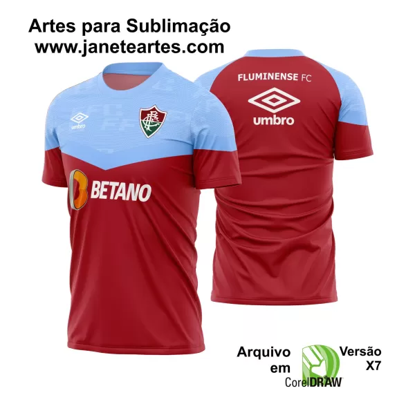 Arte Camisa Titular Fluminense Treino 2023 - 2024 Modelo 2