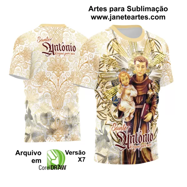 Arte Camisa Vetor Religião 2024 - Santo Antônio