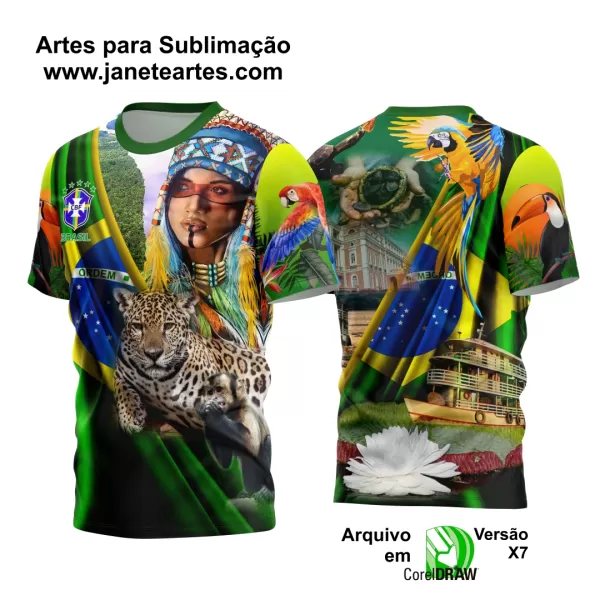 Arte Estampa Camisa Amazonas - Amazônia