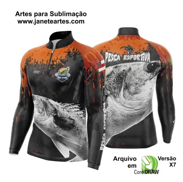 Arte Estampa Camisa De Pesca Esportiva Modelo 04