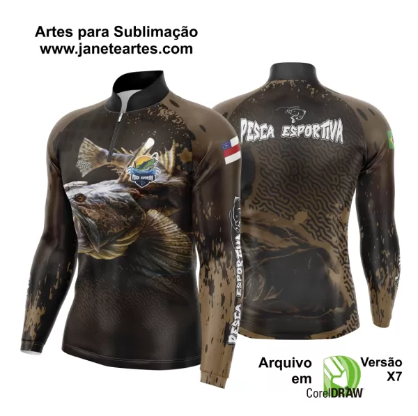 Arte Estampa Camisa De Pesca Esportiva Modelo 31