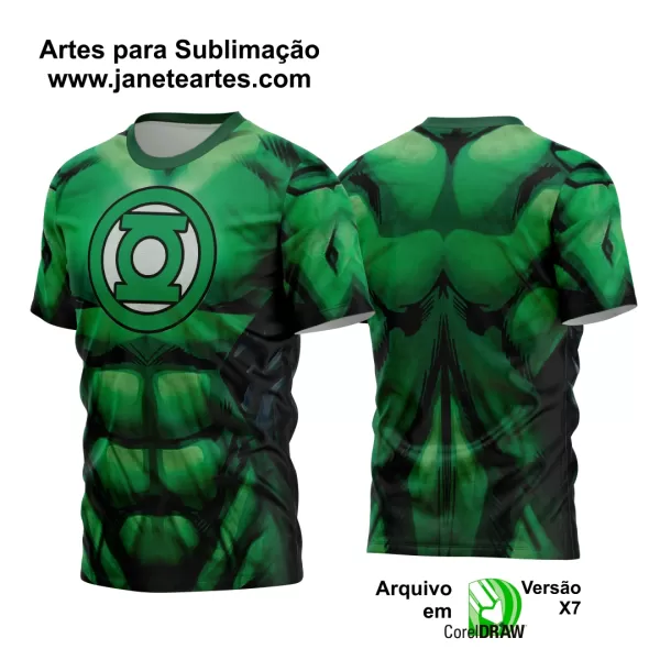 Arte Estampa Camisa Heróis - Lanterna Verde