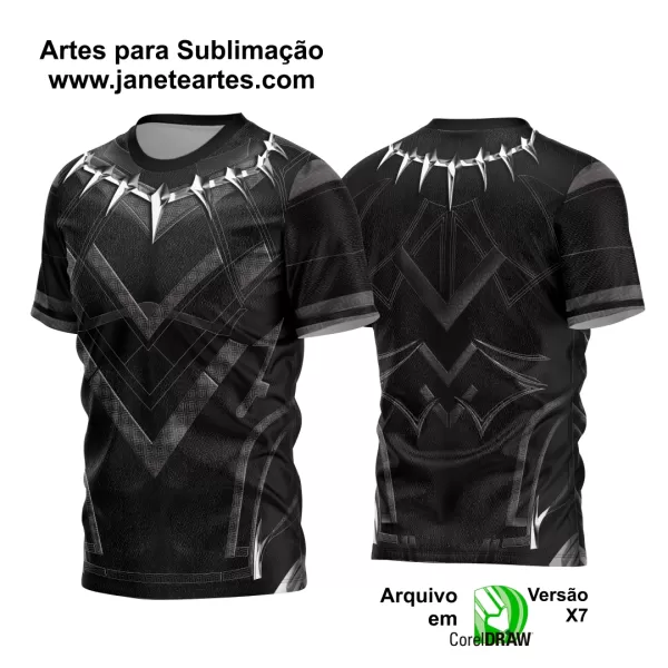 Arte Estampa Camisa Heróis - Pantera Negra