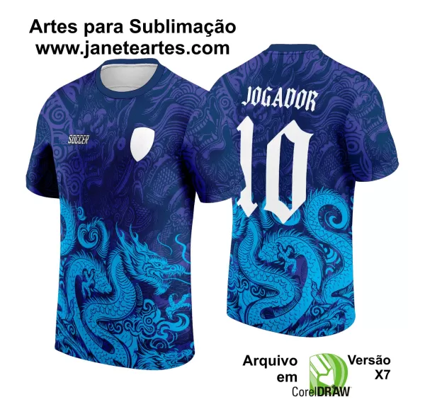 Arte Estampa Camisa INTERCLASSE 2024 - DRAGÃO AZUL