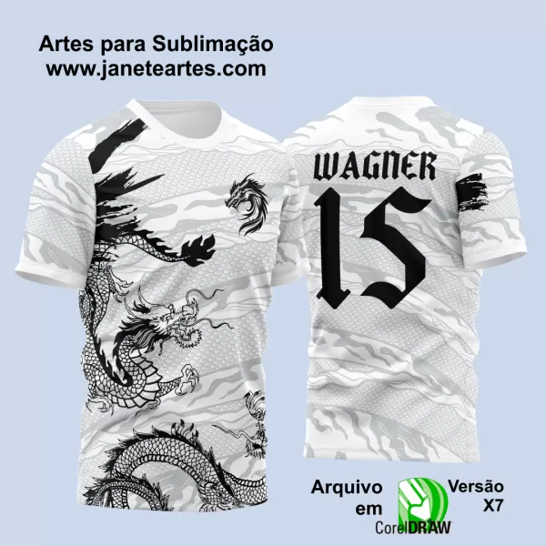 Arte Estampa Camisa Interclasse - Jogos Internos - 2024 - Dragão Branco