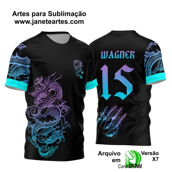 Arte Estampa Camisa Interclasse - Jogos Internos - 2024 - Dragão Degrade