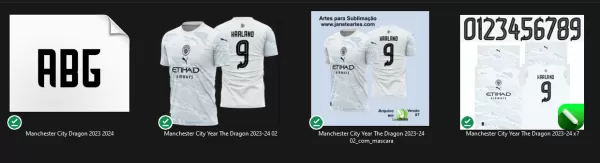 Arte Vetor Camisa Manchester City Year The Dragon 2023 - 2024