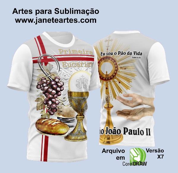 Arte Estampa Camisa Para Primeira Eucaristia Primeira Comunhão 2023 Modelo 7