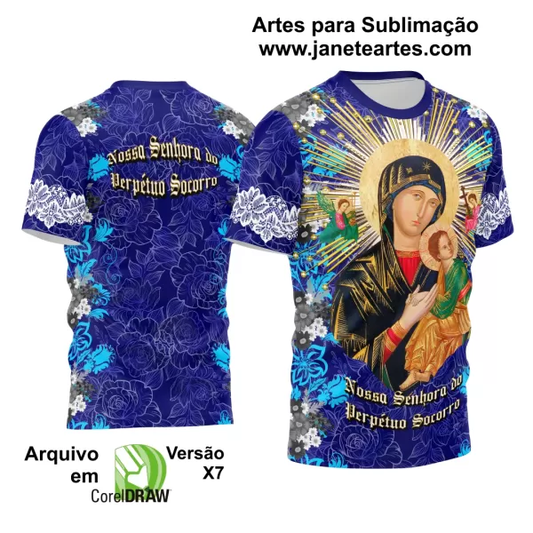Arte Estampa Camisa Religião 2024 - Nossa Senhora do Perpétuo Socorro