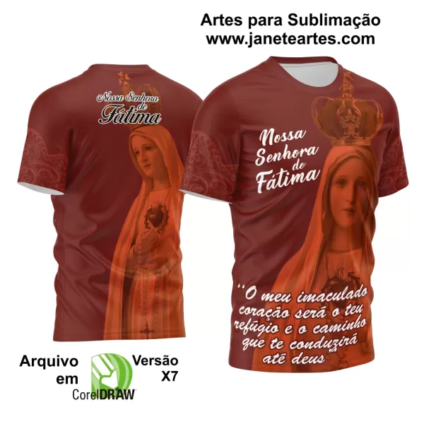Arte Estampa Camisa Religião Nossa Senhora de Fátima 2024