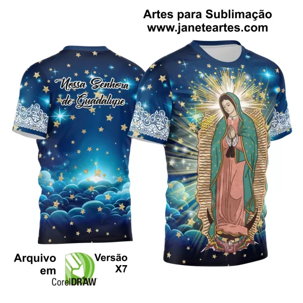 Arte Estampa Camisa Religião -  Nossa Senhora de Guadalupe 2024