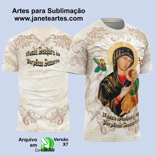 Arte Estampa Camisa Religião - Nossa Senhora do Perpétuo Socorro