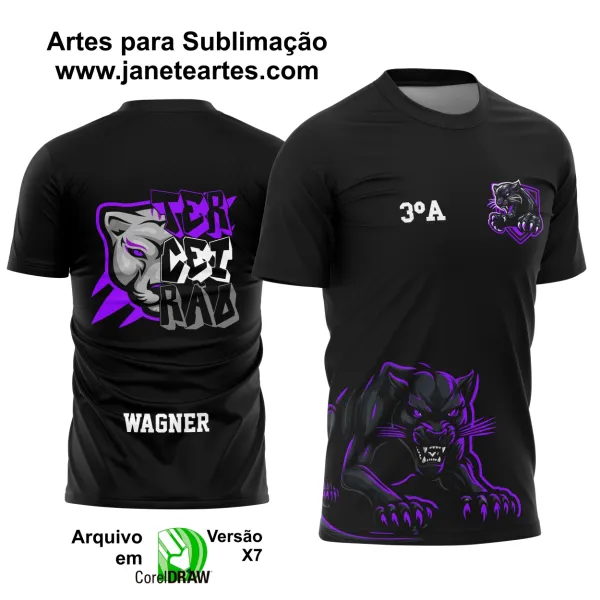 Arte Estampa Camisa Terceirão Pantera Negra