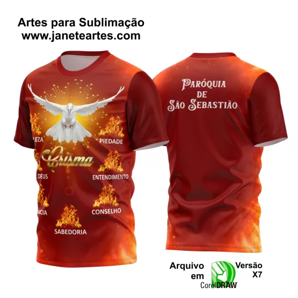 Arte Estampa Religião Camisa Crisma 2024 - 2025