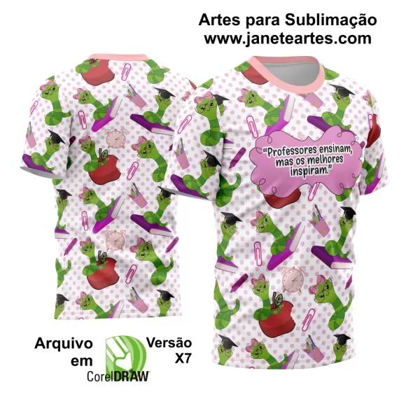 Arte Estampa Template Camisa Professora - Professor 2024 Modelo 01