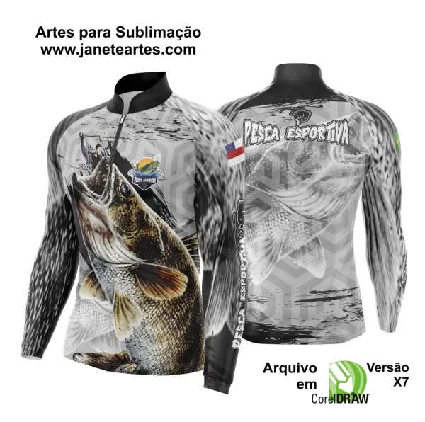 Arte Para Camisa De Pesca Esportiva Modelo 04