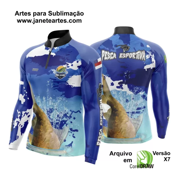 Arte Para Camisa De Pesca Esportiva Modelo 12
