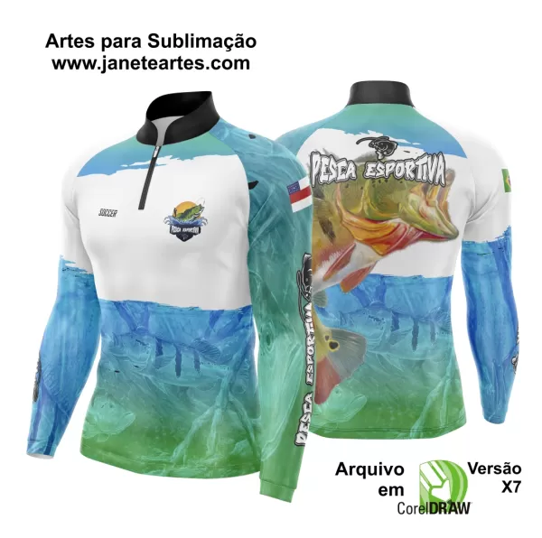 Arte Para Camisa De Pesca Esportiva Modelo 14
