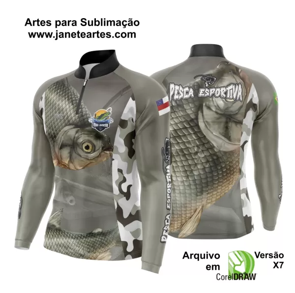 Arte Para Camisa De Pesca Esportiva Modelo 15