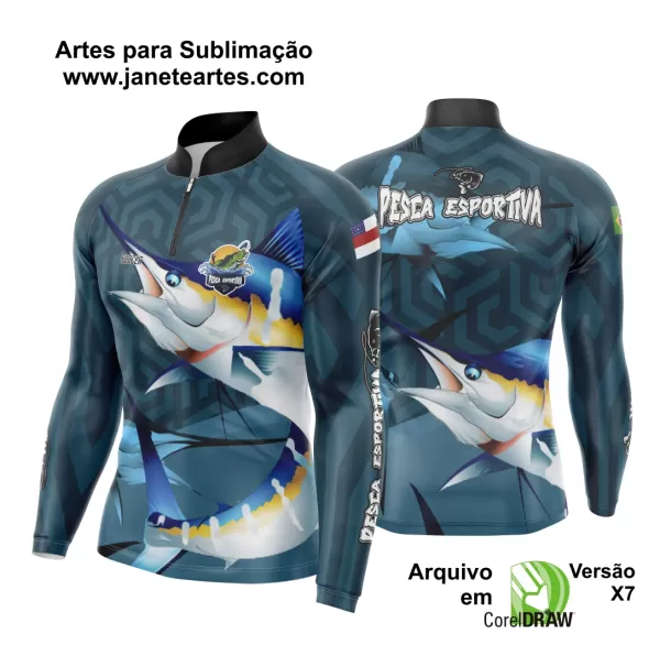 Arte Para Camisa De Pesca Esportiva Modelo 17
