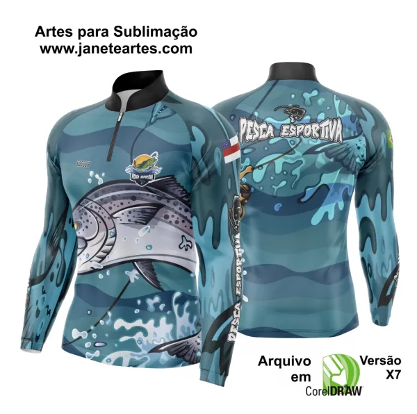 Arte Para Camisa De Pesca Esportiva Modelo 19