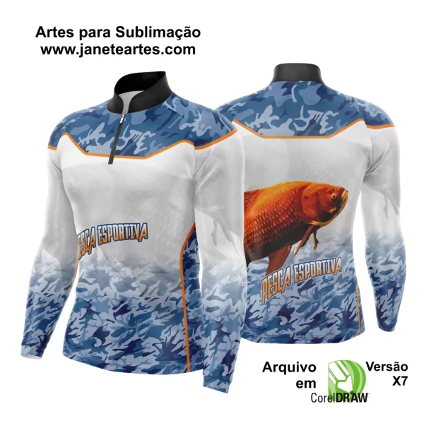 Arte Template Camisa De Pesca Esportiva