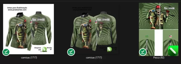 Arte Template Camisa De Pesca Esportiva Modelo 33