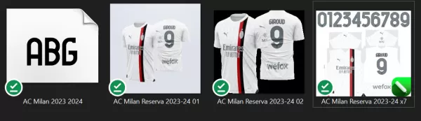 Arte Vetor Camisa AC Milan Reserva 2023-24 x7
