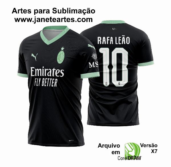 Arte Vetor Camisa AC Milan Terceira 2024 - 2025