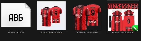 Arte Vetor Camisa AC Milan Titular 2023 - 2024