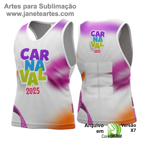 Arte Vetor Camisa Abadá de Carnaval 2025 - Modelo 103