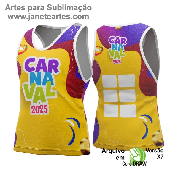 Arte Vetor Camisa Abadá de Carnaval 2025 - Modelo 104