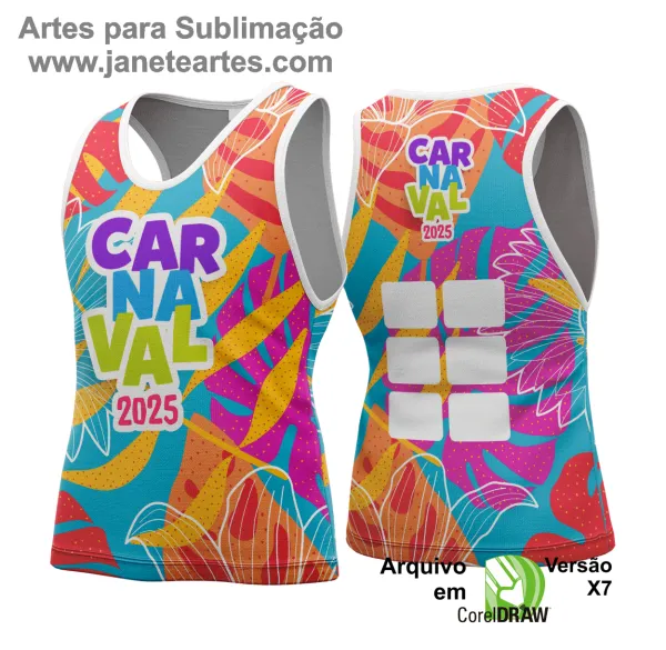 Arte Vetor Camisa Abadá de Carnaval 2025 - Modelo 106