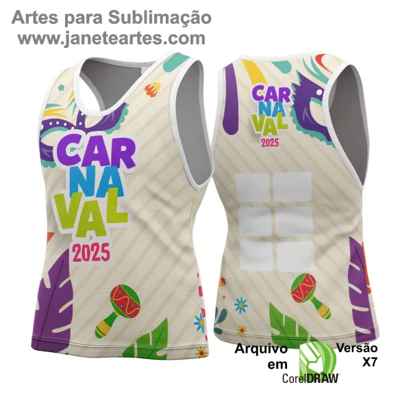 Arte Vetor Camisa Abadá de Carnaval 2025 - Modelo 107