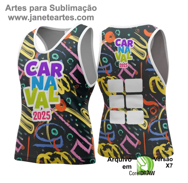 Arte Vetor Camisa Abadá de Carnaval 2025 - Modelo 108