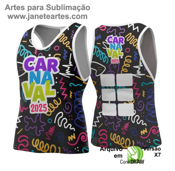 Arte Vetor Camisa Abadá de Carnaval 2025 - Modelo 111