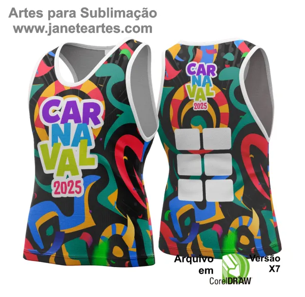 Arte Vetor Camisa Abadá de Carnaval 2025 - Modelo 116