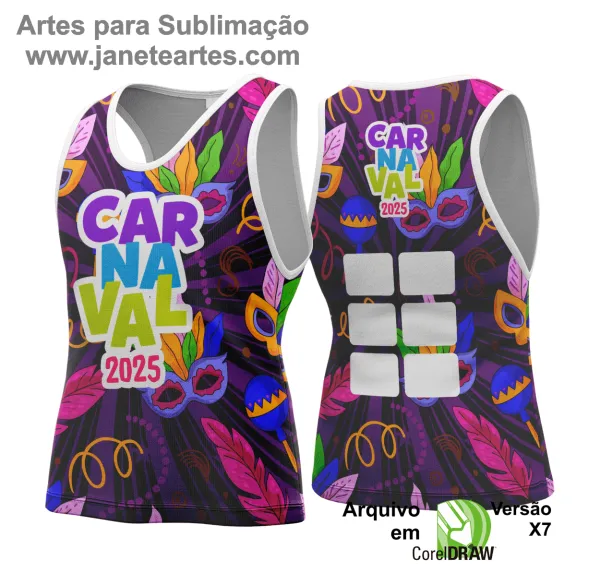 Arte Vetor Camisa Abadá de Carnaval 2025 - Modelo 120