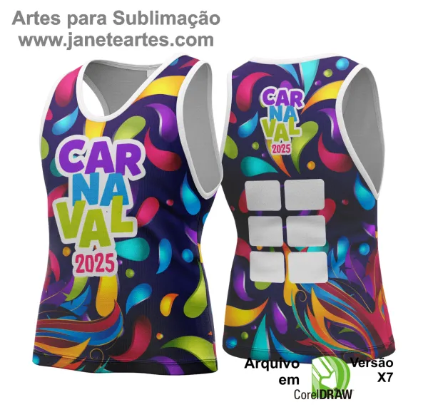 Arte Vetor Camisa Abadá de Carnaval 2025 - Modelo 122