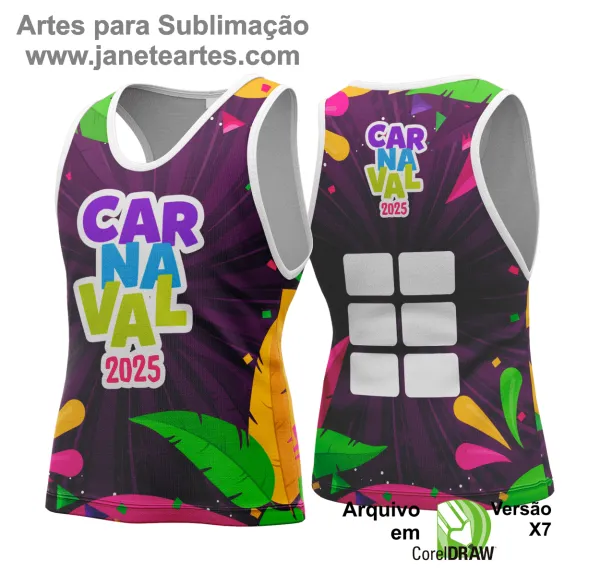 Arte Vetor Camisa Abadá de Carnaval 2025 - Modelo 123