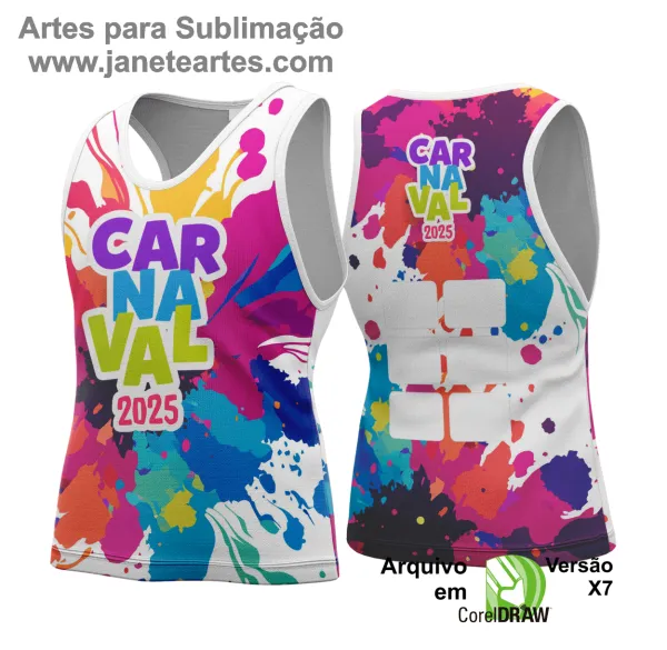 Arte Vetor Camisa Abadá de Carnaval 2025 - Modelo 124