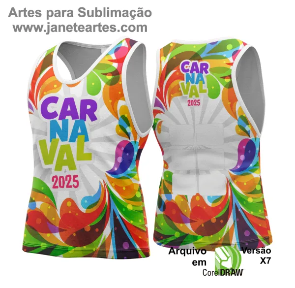 Arte Vetor Camisa Abadá de Carnaval 2025 - Modelo 128