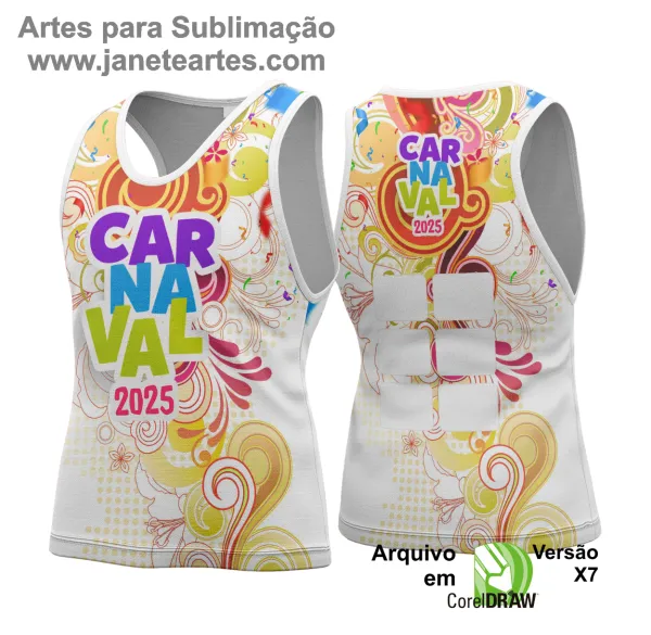 Arte Vetor Camisa Abadá de Carnaval 2025 - Modelo 130