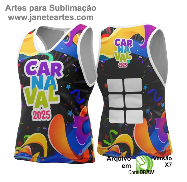 Arte Vetor Camisa Abadá de Carnaval 2025 - Modelo 133